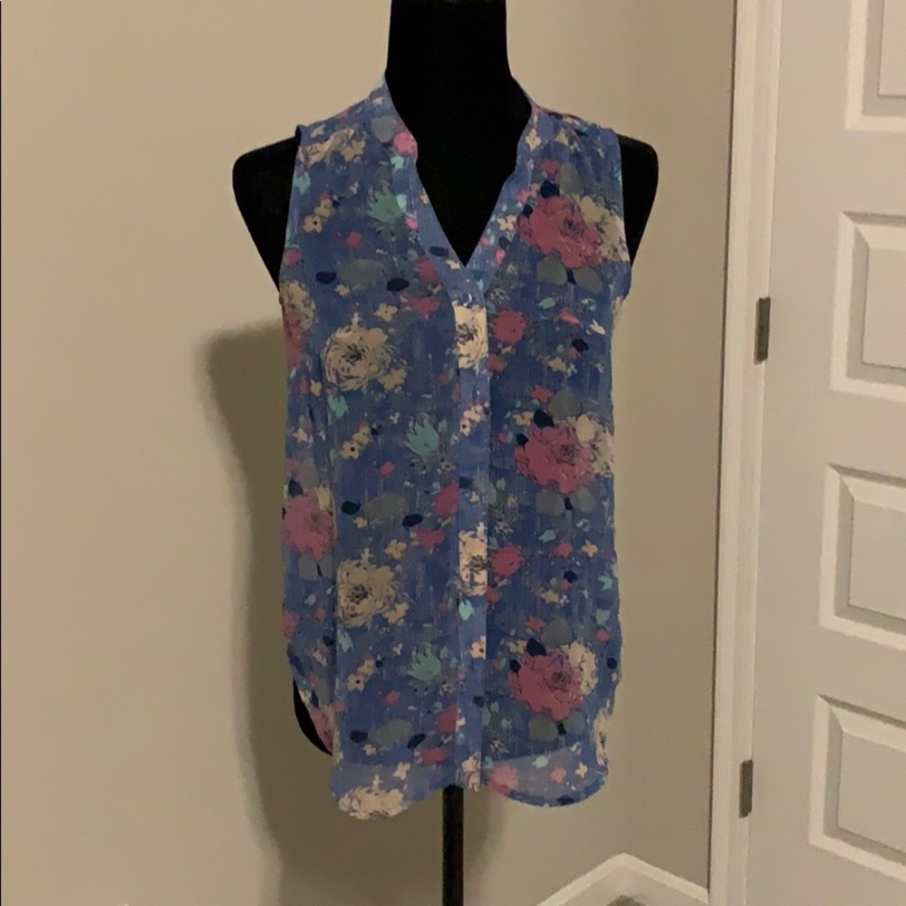 Mossimo Blue Floral Blouse
